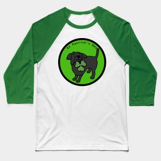 St Patricks Day with Cute Dog Baseball T-Shirt